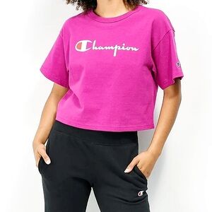 Champion Pink Crew Neck Crop Top